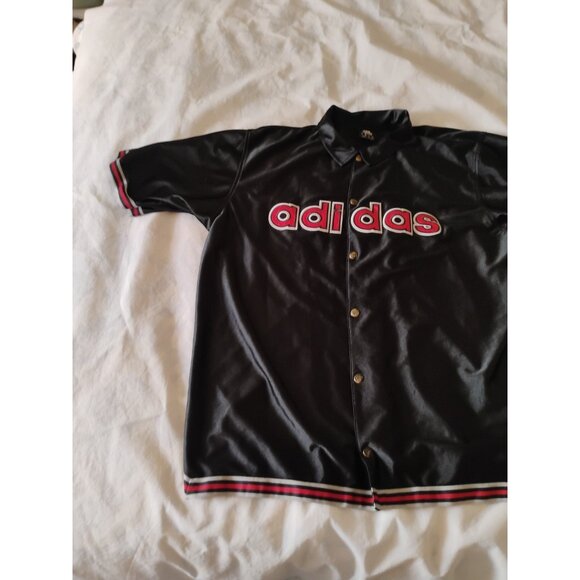 Adidas Warm Up Shirt Mens XL Snap Button Y2K - Picture 3 of 11